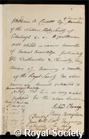 Cadell, William Archibald: certificate of election to the Royal Society