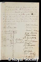 Baker, Sir Frederick Francis: certificate of election to the Royal Society