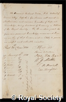 Dixon, Richard: certificate of election to the Royal Society