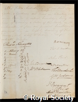 Anderdon, John Proctor: certificate of election to the Royal Society