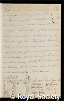 Stevenson, William Ford: certificate of election to the Royal Society
