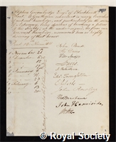 Groombridge, Stephen: certificate of election to the Royal Society
