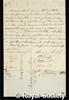 Hall, Benjamin: certificate of election to the Royal Society
