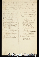 Solly, Samuel: certificate of election to the Royal Society