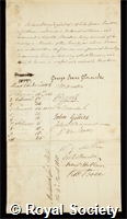 Inglis, Sir Robert Harry: certificate of election to the Royal Society