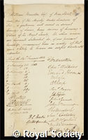Hamilton, William Richard: certificate of election to the Royal Society