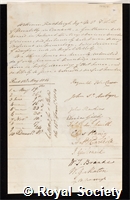 Rashleigh, William: certificate of election to the Royal Society