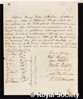 Kater, Henry: certificate of election to the Royal Society