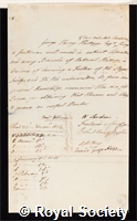 Hartopp, George Harry Fleetwood: certificate of election to the Royal Society