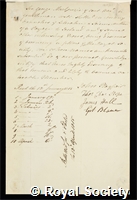 Mackenzie, Sir George Steuart: certificate of election to the Royal Society