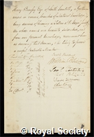 Beaufoy, Henry Benjamin Hanbury: certificate of election to the Royal Society