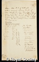 Fitton, William Henry: certificate of election to the Royal Society