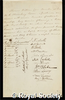 Carr, Thomas William: certificate of election to the Royal Society