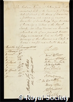 Rickman, John: certificate of election to the Royal Society