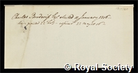 Broderip, Charles: certificate of election to the Royal Society