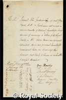 Gardiner, Samuel John: certificate of election to the Royal Society