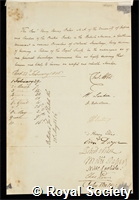 Baber, Henry Hervey: certificate of election to the Royal Society