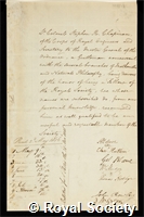 Chapman, Sir Stephen Remnant: certificate of election to the Royal Society