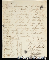 Hanmer, Edward: certificate of election to the Royal Society