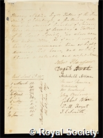 Napier, Macvey: certificate of election to the Royal Society