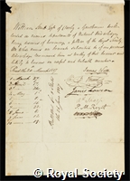 Strutt, William: certificate of election to the Royal Society