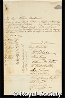 Buckland, William: certificate of election to the Royal Society