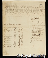 Badham, Charles: certificate of election to the Royal Society