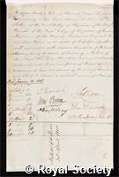Beatty, Sir William: certificate of election to the Royal Society