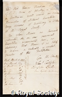 Whitaker, Thomas Dunham: certificate of election to the Royal Society