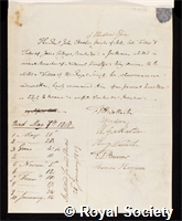 Brooke, John: certificate of election to the Royal Society