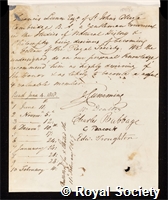 Lunn, Francis: certificate of election to the Royal Society