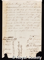 Onley, Charles Savill: certificate of election to the Royal Society