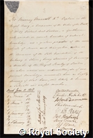 Maxwell, Sir Murray: certificate of election to the Royal Society