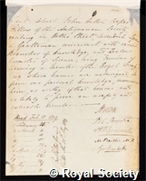 Cooper, John Hutton: certificate of election to the Royal Society