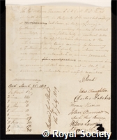 Pearson, William: certificate of election to the Royal Society