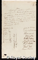 FitzClarence, George Augustus Frederick, 1st Earl of Munster: certificate of election to the Royal Society