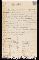 Saussure, Nicolas Theodore de: certificate of election to the Royal Society