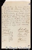 Goulburn, Henry: certificate of election to the Royal Society