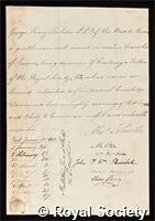 Noehden, George Henry: certificate of election to the Royal Society
