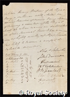 Napier, Henry Edward: certificate of election to the Royal Society