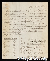 Lewis, Sir Thomas Frankland: certificate of election to the Royal Society