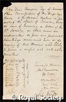 Thomson, John Deas: certificate of election to the Royal Society