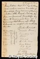 Hallam, Henry: certificate of election to the Royal Society