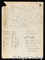 Dibdin, Thomas Frognall: certificate of election to the Royal Society