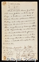 Turner, Charles Hampden: certificate of election to the Royal Society