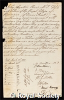 Paris, John Ayrton: certificate of election to the Royal Society