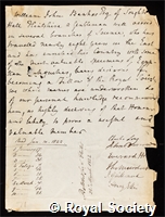 Bankes, William John: certificate of election to the Royal Society