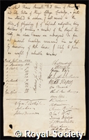 Rennell, Thomas: certificate of election to the Royal Society