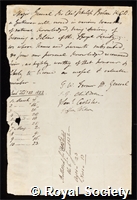 Belson, Sir Charles Philip: certificate of candidature for election to the Royal Society