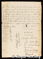 Vivian, John Henry: certificate of election to the Royal Society
